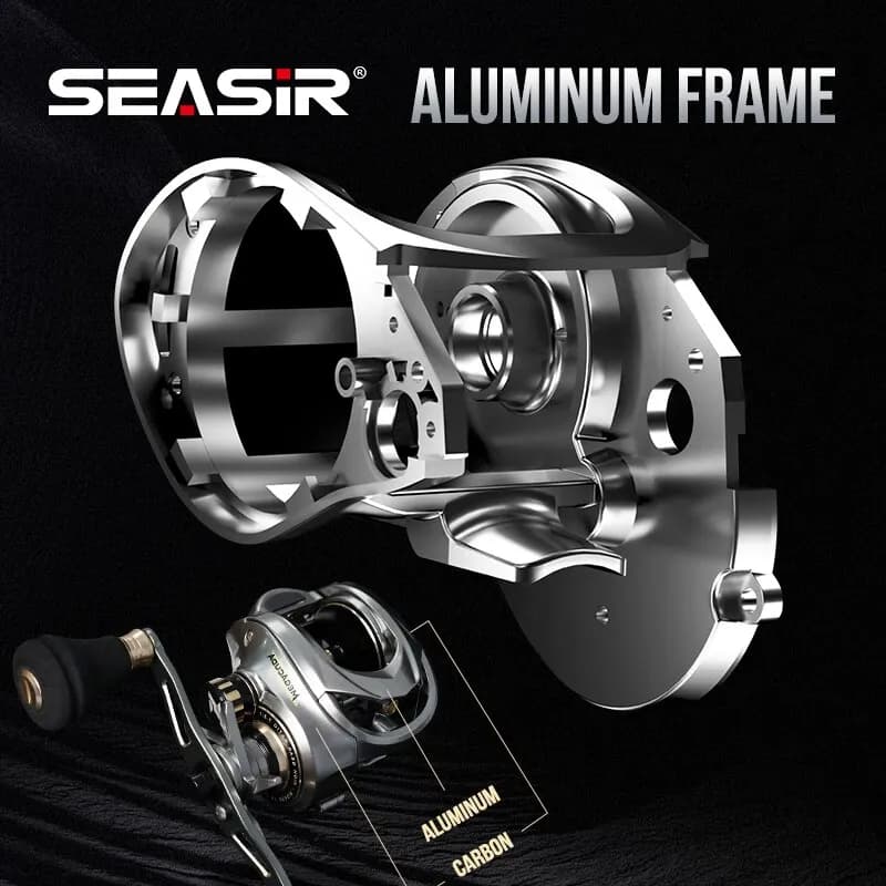 Seasir Megacuda Baitcasting Reel Drag 15KG Deep Spool 6.5:1 Aluminum Frame Carbo