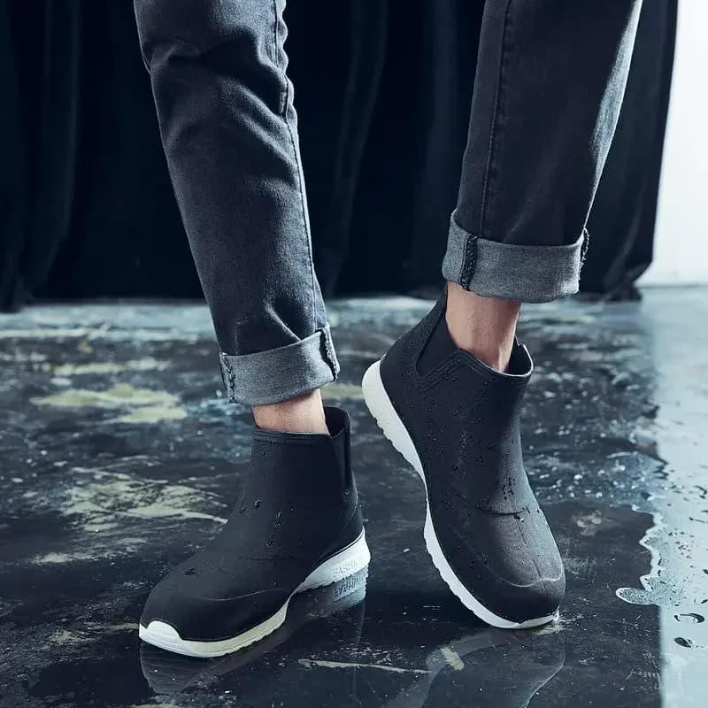 Bottes de pluie caoutchouc plateforme couple imperméables automne hiver pêche homme