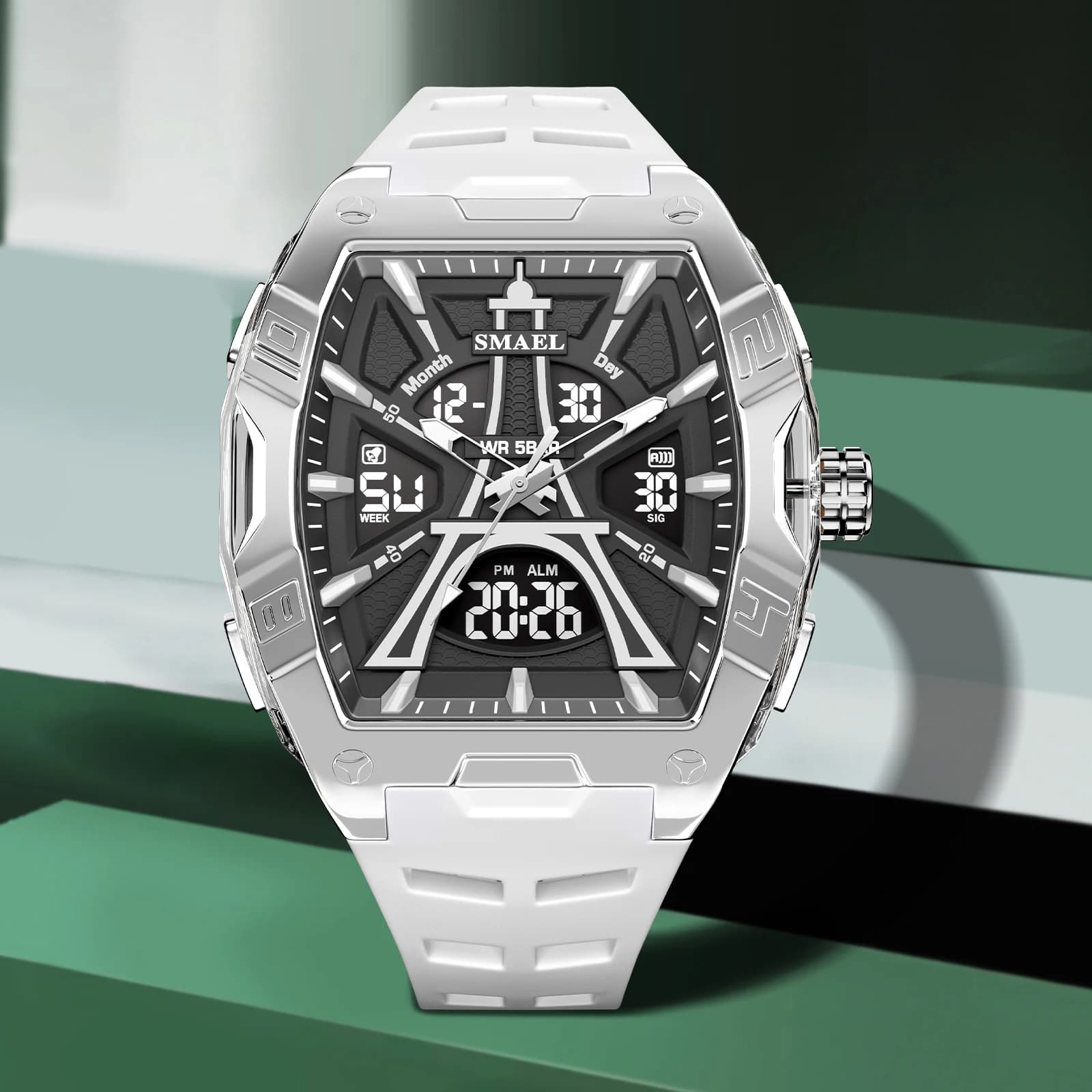 Montre sport SMAEL 8131 étanche réveil lumière nuit quartz affaires mode jeune déstockage