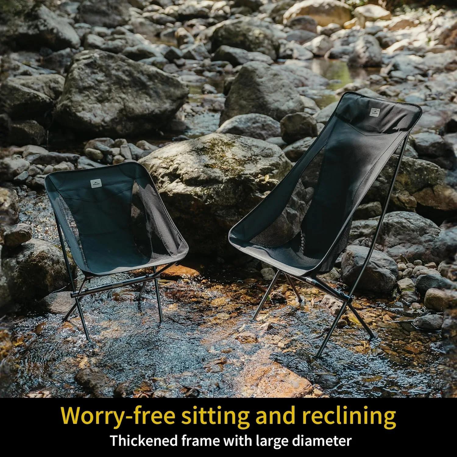 Chaise lune pliante Naturehike 150kg ultra-légère pour pêche confortable et détente au bord de l'eau
