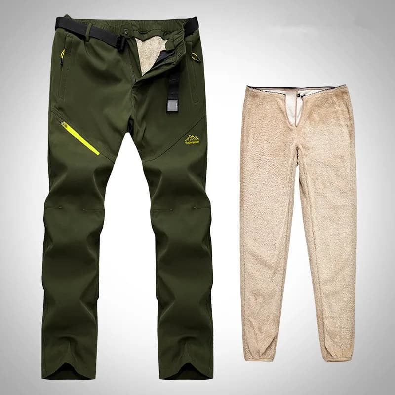 Pantalon hiver épais avec doublure amovible - chaud pour pêche hivernale et trekking neige