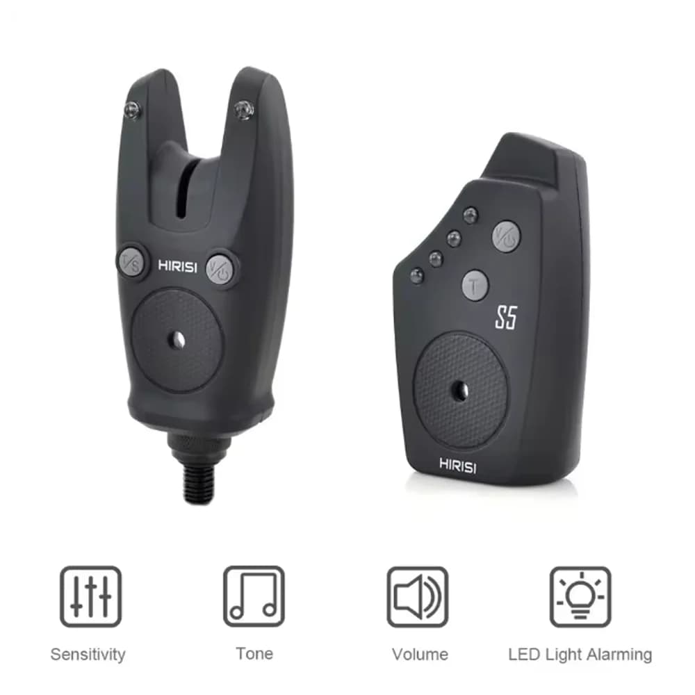 Alarme touche carpe Hirisi S5 indicateur morsure waterproof sans fil accessoires pêche détection