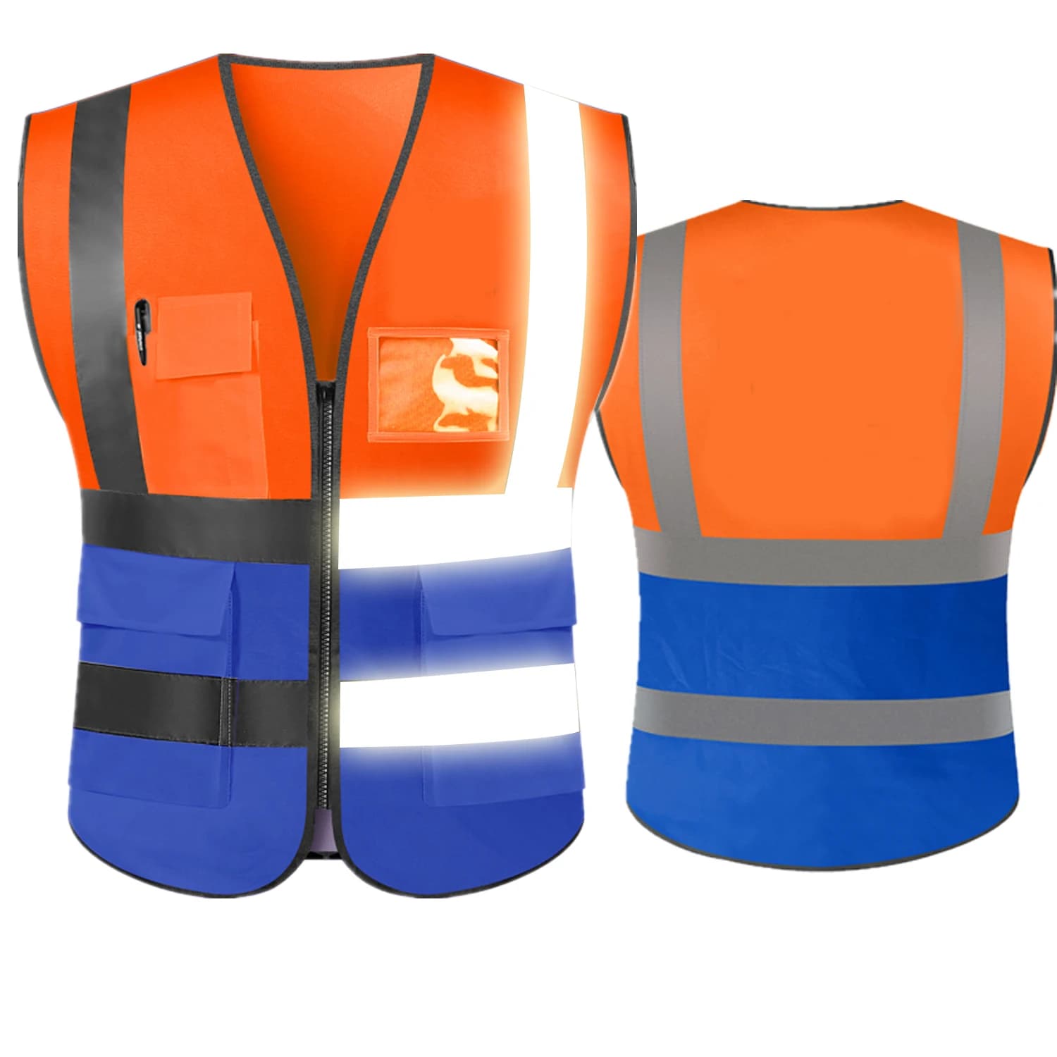 Gilet sécurité haute visibilité bandes réfléchissantes 5 poches norme ANSI Classe 2 pêche professionnelle