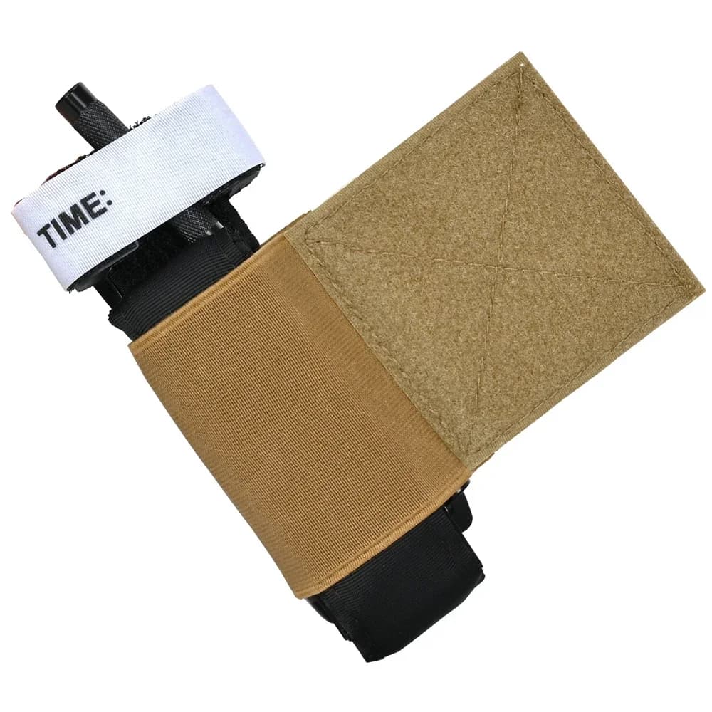 Porte garrot élastique avec fixation Molle et velcro pour ceinture pêche sécurité et premiers secours