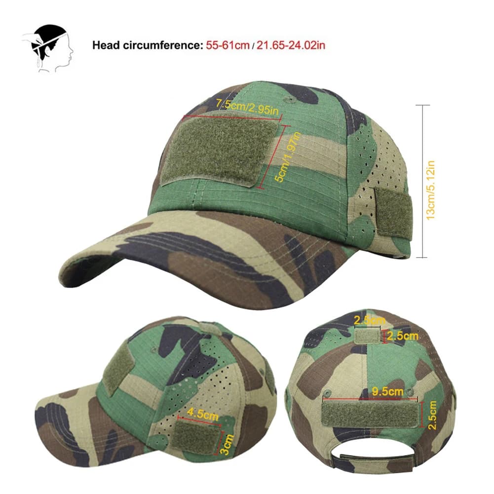 Casquette baseball camouflage respirante homme entraînement pêche running
