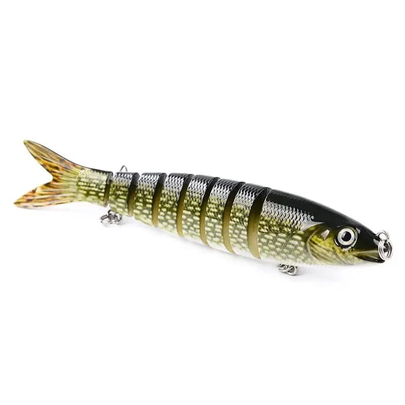 8 segments leurre nageur 3 pièces 135mm 19g multi-articulé yeux 3D pour pêche carnassier