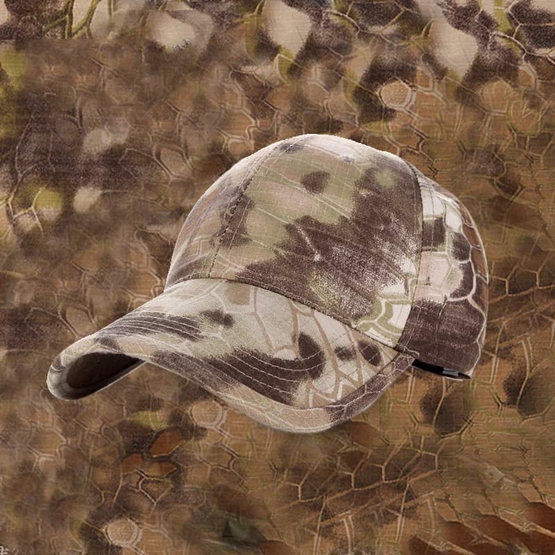 Casquette camouflage personnalisable logo pêche - Chapeau baseball ajustable jungle tactique randonnée