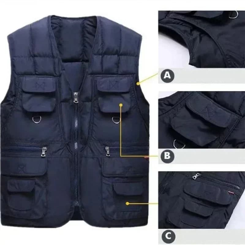 Veste matelassée tactique homme multi-poches hiver - Manteau sans manches léger pour activités outdoor