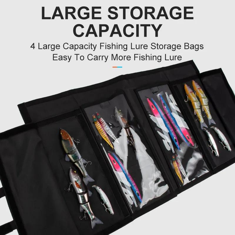 Sac à leurres LEYDUN pour leurres souples et durs jusqu'à 30cm - 4 poches hybrides avec accès facile