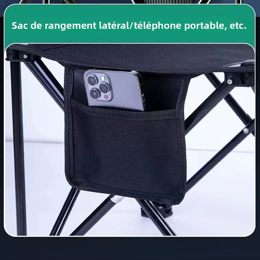 Chaise pliante portable avec dossier camping pêche dessin extérieur siège confortable transport facile