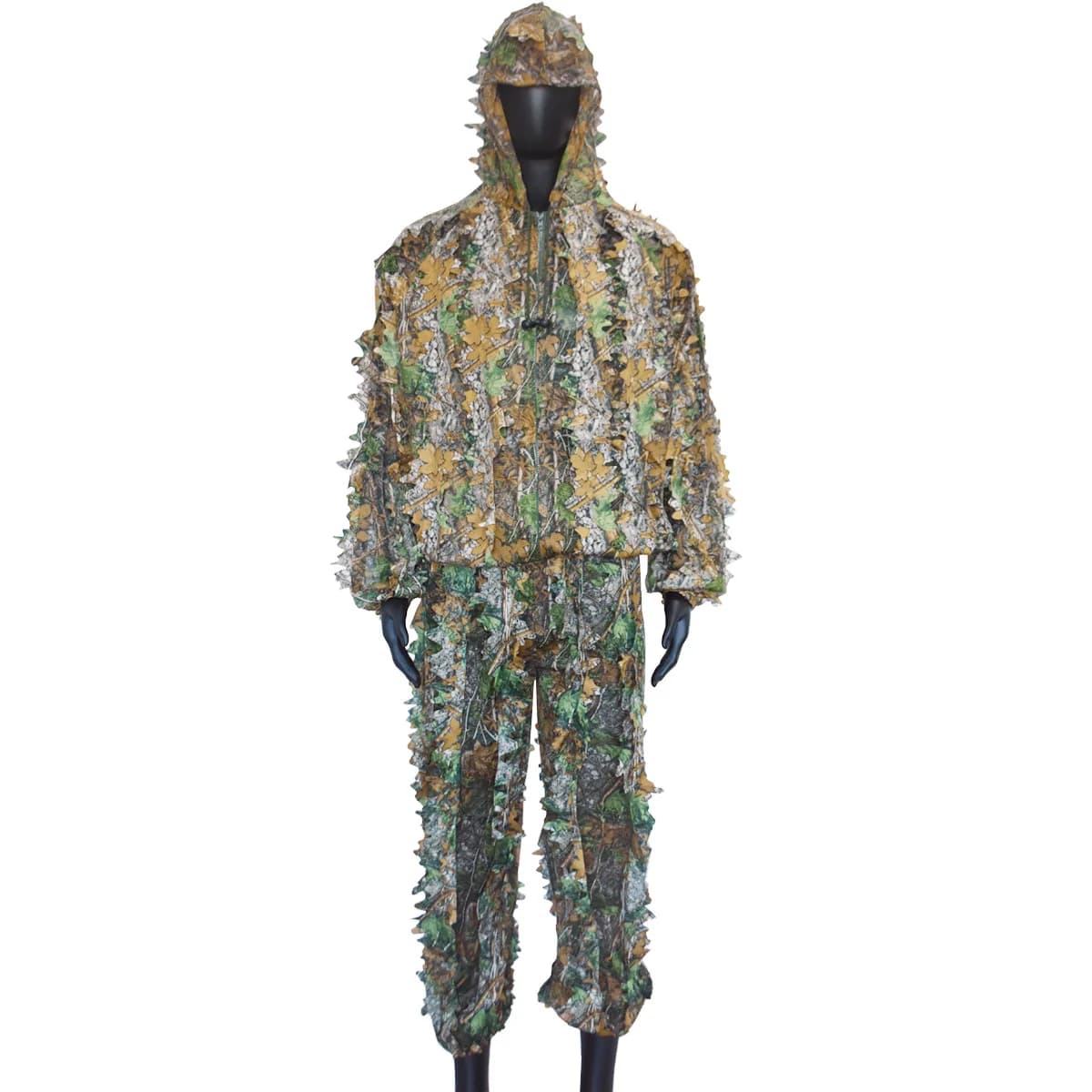 Cape camouflage arbre géant jungle invisible 3D - Tenue pêche dissimulation extrême feuilles d'érable