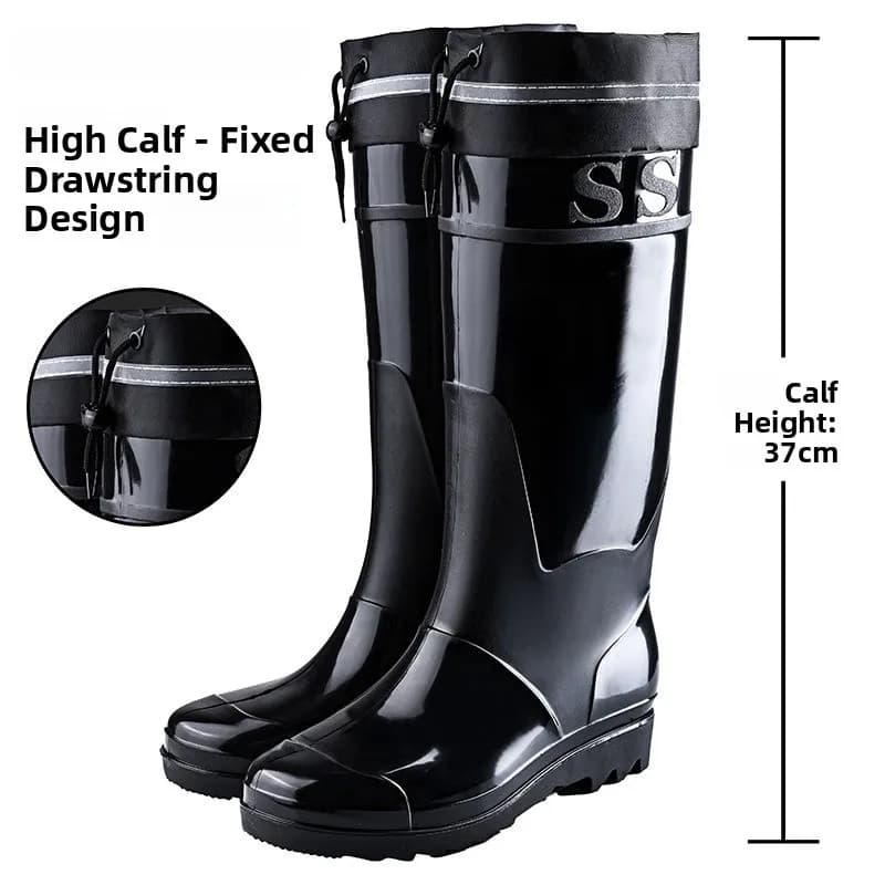 Bottes de pluie homme haut tube imperméables anti-dérapage doublure polaire chaudes pêche extérieur