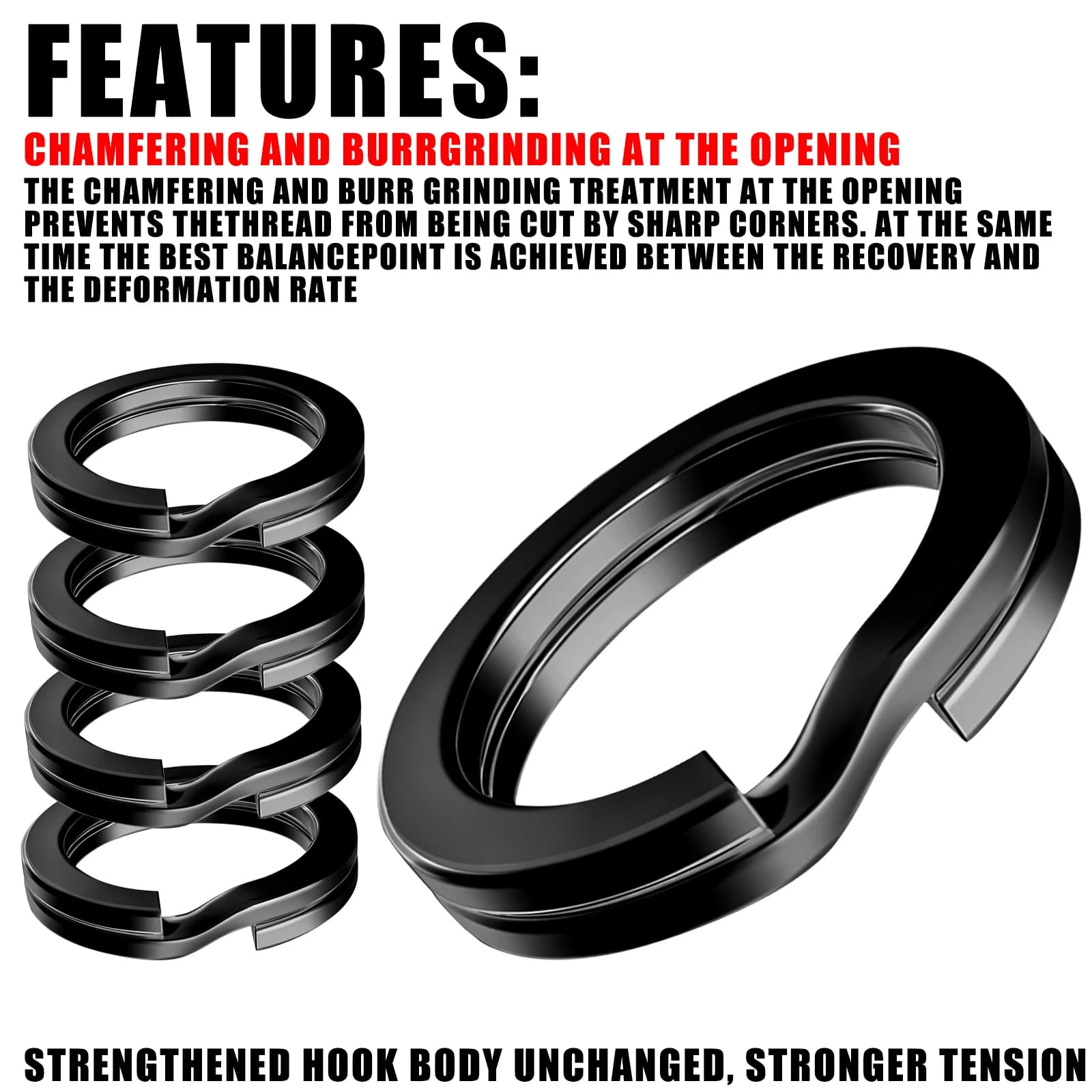 100 anneaux de split rings pêche en acier inoxydable 3.5-12mm haute qualité renforcés