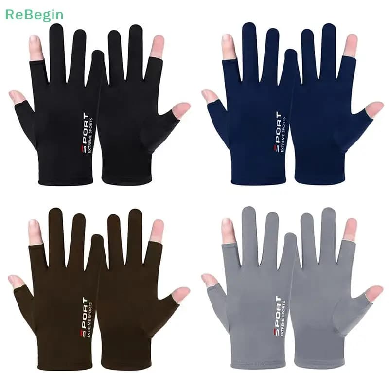 Gants été protection solaire conduite homme - Soie glacée pêche vélo randonnée respirants