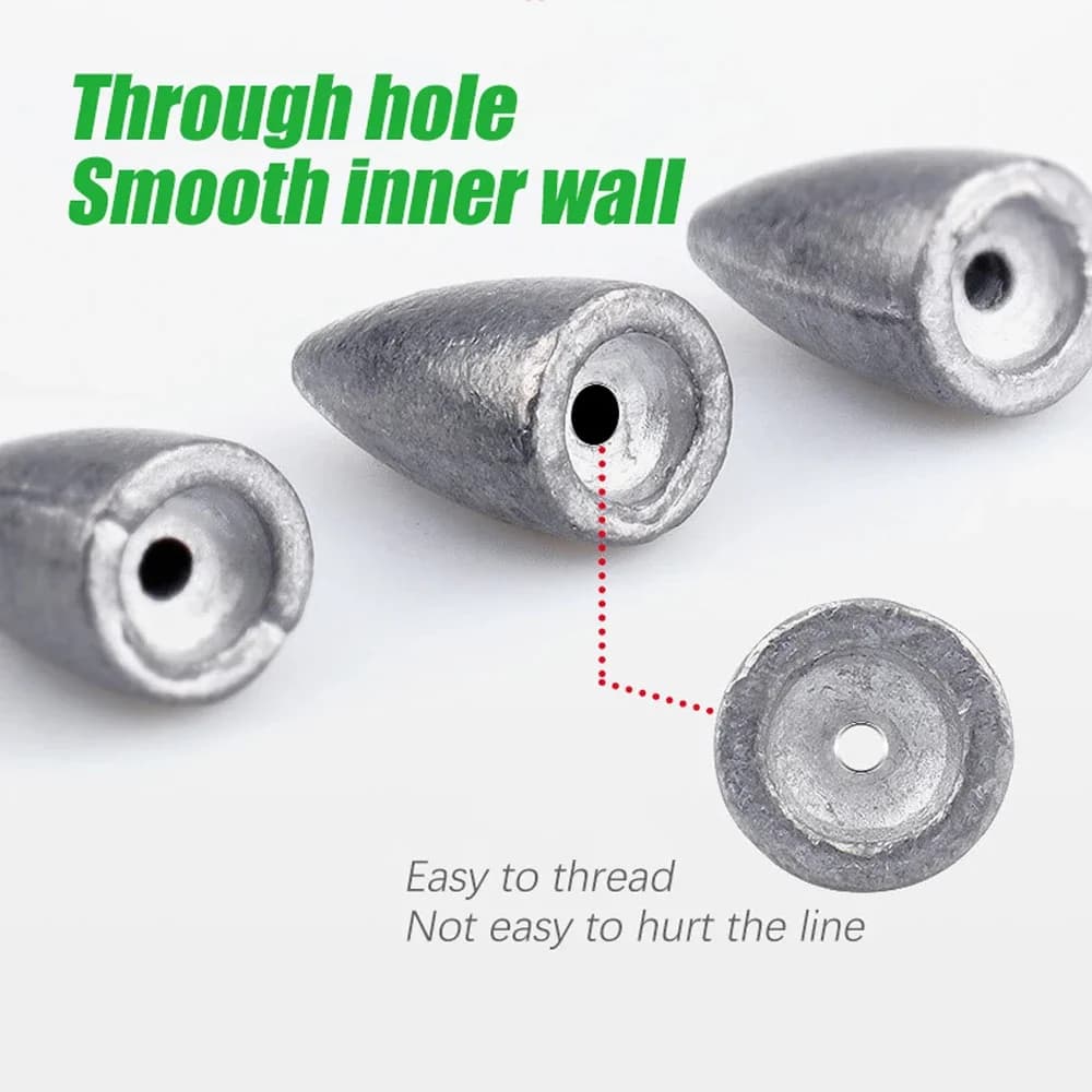 10 plombs de pêche DNDYUJU 2-20g pour montage Texas rig en eau douce - Set complet