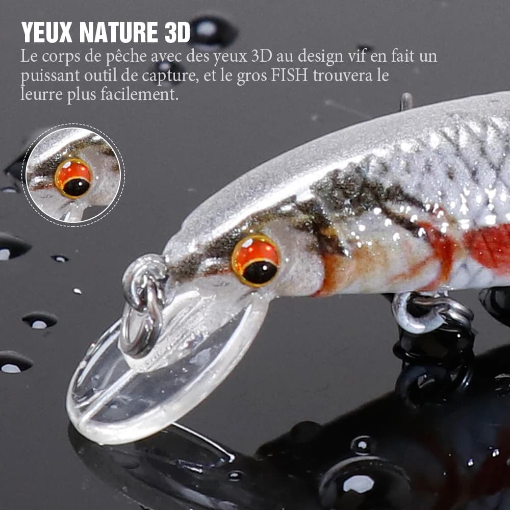 Leurre dur pêche carnassiers VTAVTA Mini Minnow 2g 6g 12g, crankbait flottant pour brochet et perche