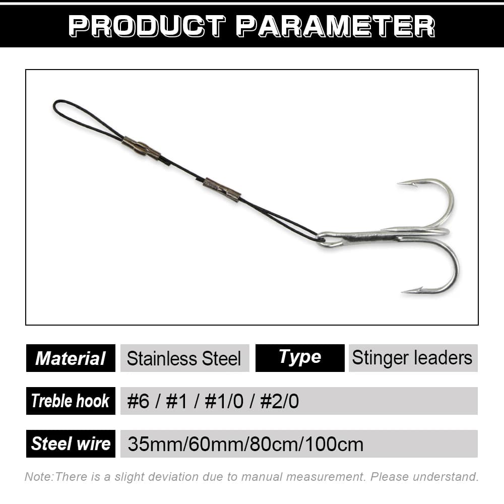 Montage Stinger Rosewood pour brochet perche sandre - Hameçons triple acier inoxydable 3 pièces