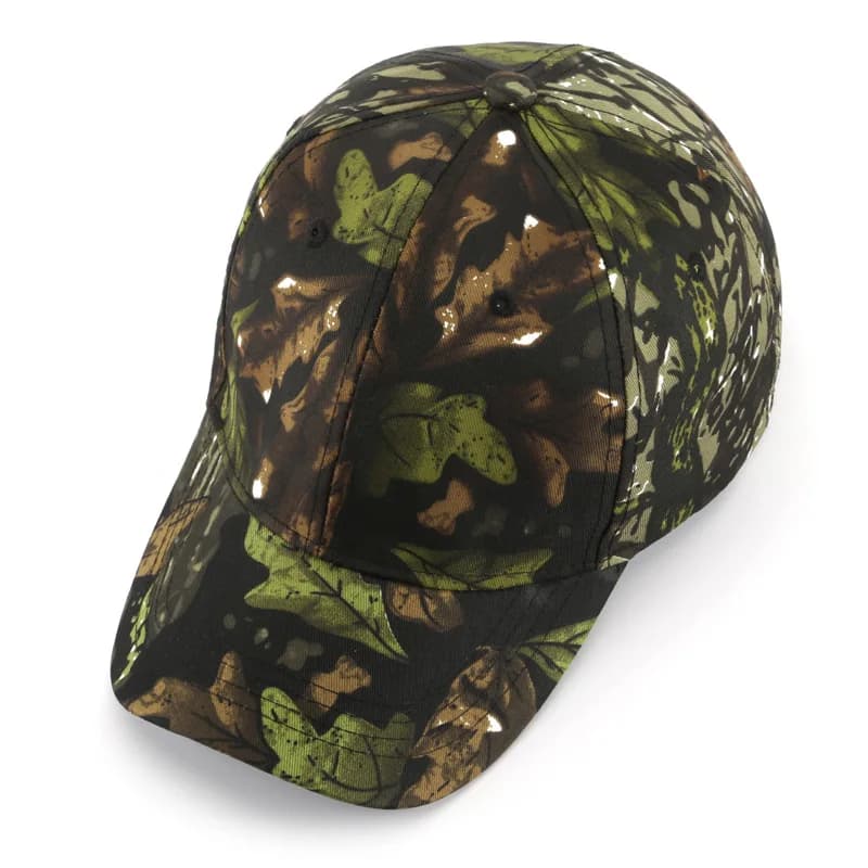 Casquette baseball biomimétique feuilles camouflage outdoor training montagne pêche