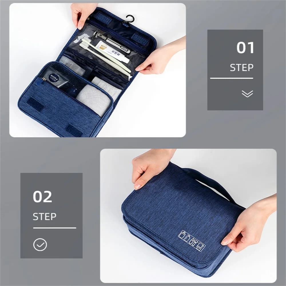 Trousse de toilette voyage étanche pêche - Sac cosmétique accrochable grande capacité pour pêcheur
