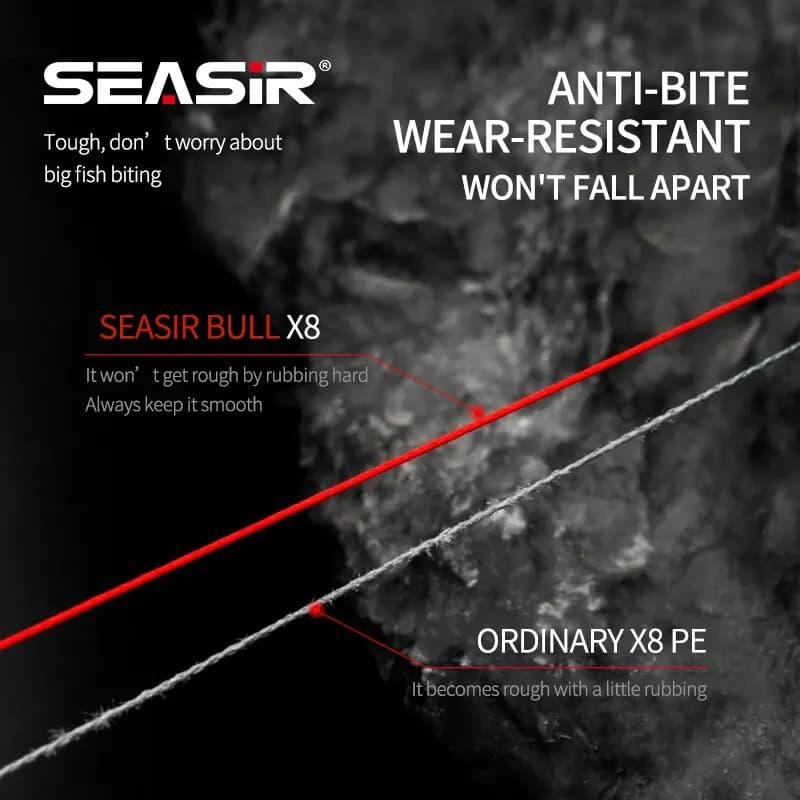 Ligne de pêche multifilament tressée Seasir RedBull 8, 150 mètres haute résistance 12-50LB, qualité japonaise pour ligne principale
