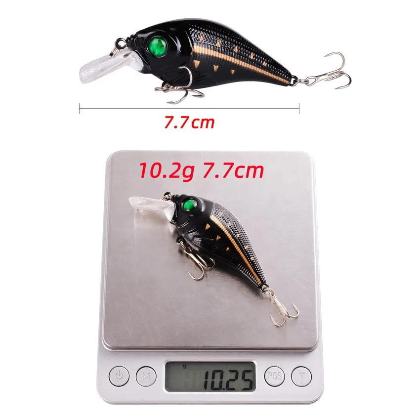 Leurre de pêche dur VIB 7.5cm 10.2g avec yeux 3D, leurre coulant crankbait pour carnassiers