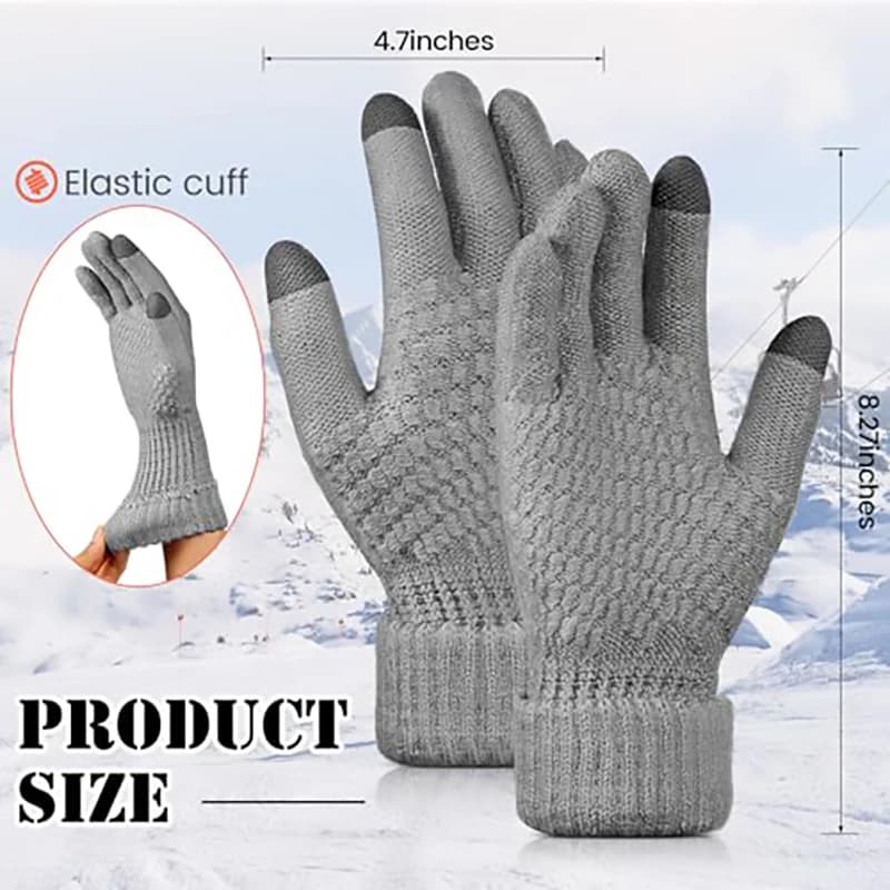 Gants tactiles hiver pêche et ski - Chauffants avec poignets élastiques pour outdoor