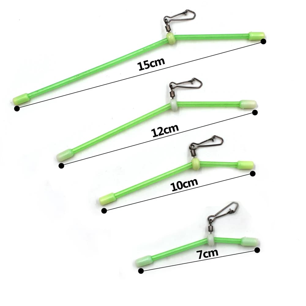 12 pièces anti-emmêlement pêche feeder lumineux - Booms anti-tangles avec snaps tube connecteur équilibre