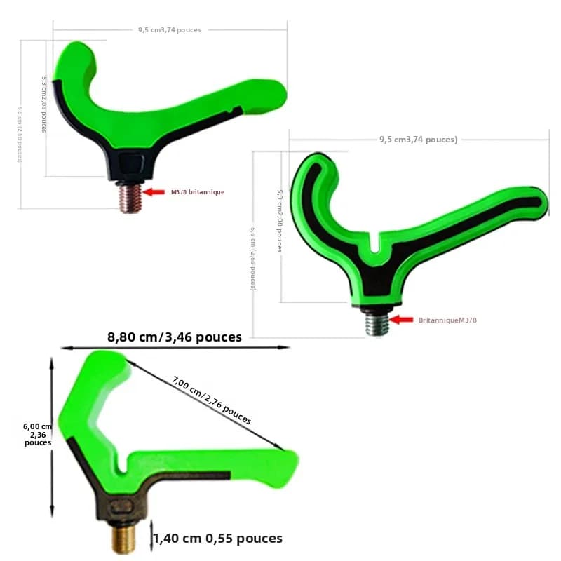Tête de support universelle pour cannes pêche - Compatible buzz bars support feeder carpe