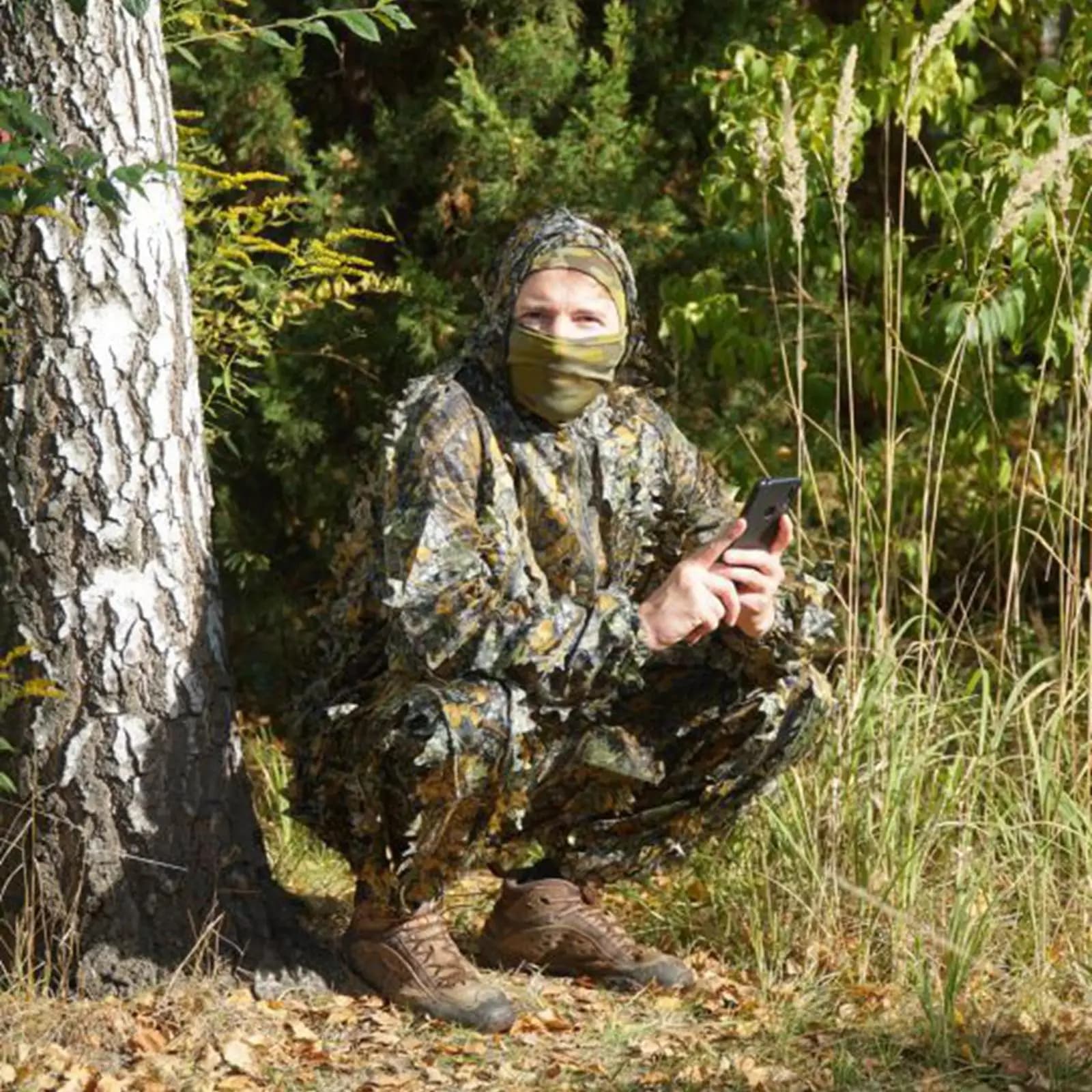 Combinaison woodland respirante pour observation ornithologique et pêche discrète
