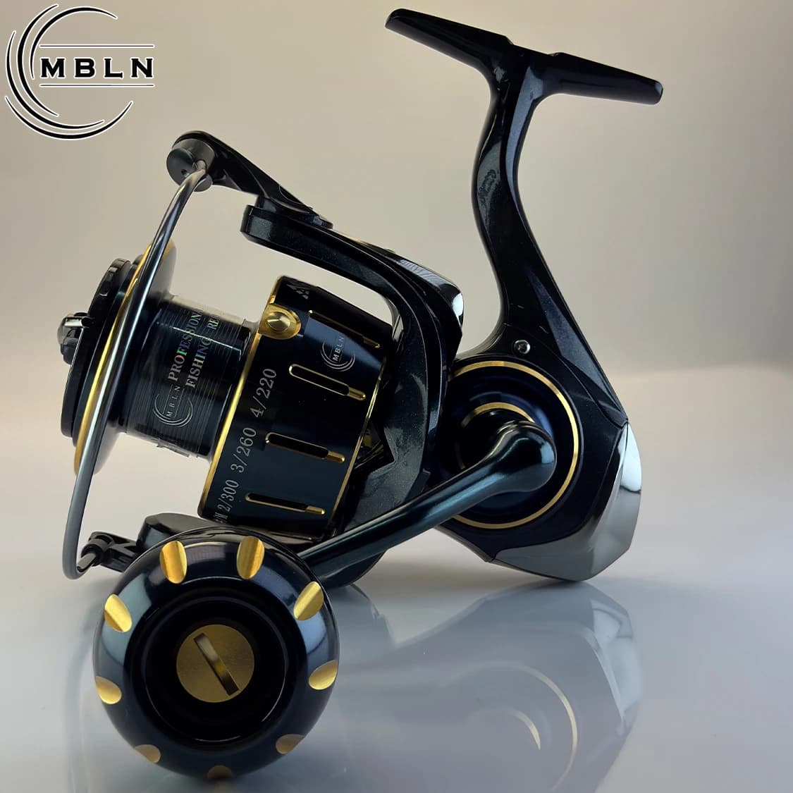 Moulinet spinning MBLN 5.1:1 - 5+1 roulements aluminium gap-free pour pêche précise et durable