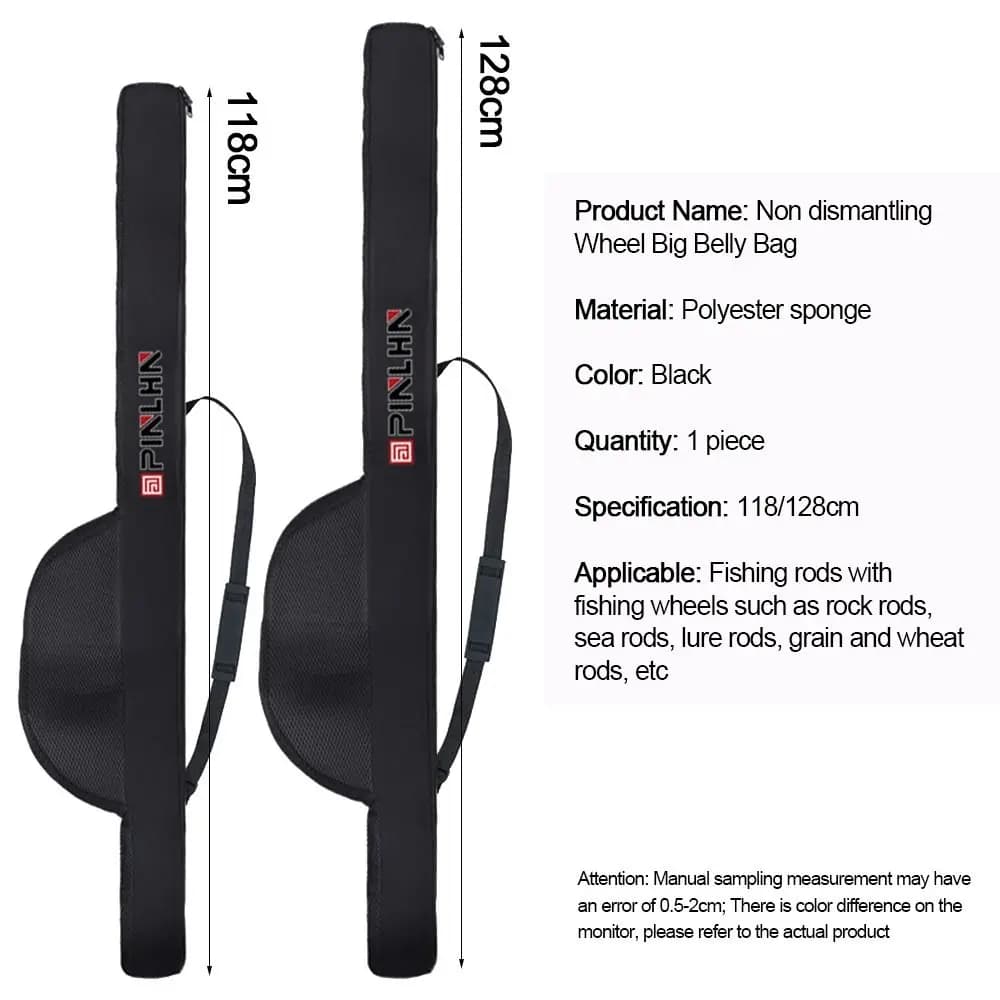 Nouveau sac canne pêche portable avec sangle : étui pliable 118/128cm pour canne et moulinet