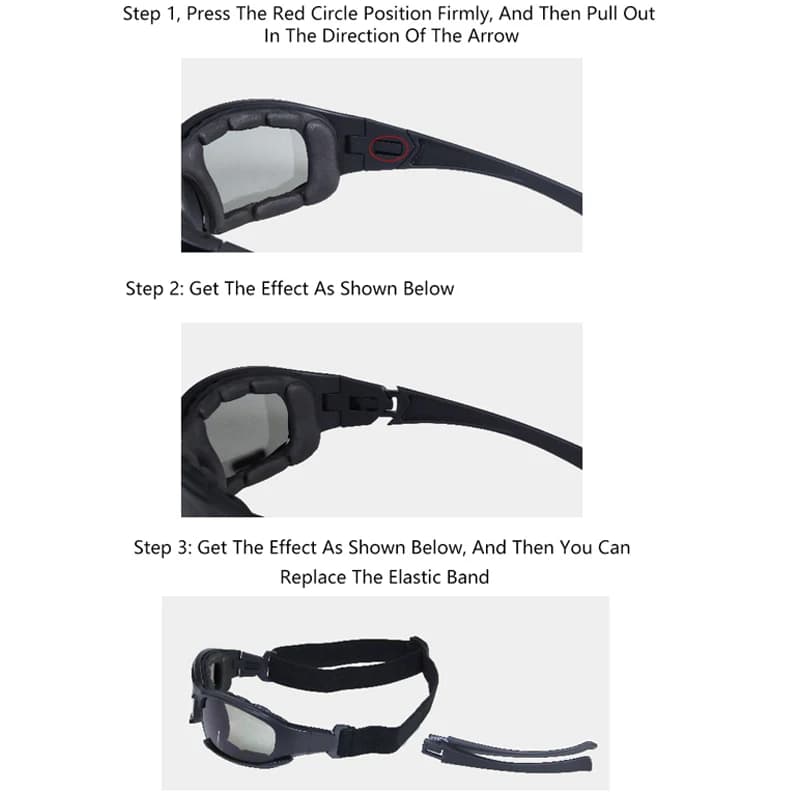 Lunettes tactiques 2025 4 lentilles - Protection polarisée pour pêche, vélo et sports outdoor