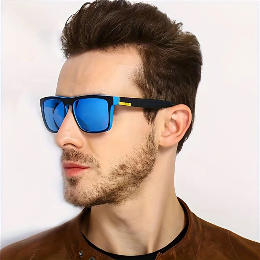 Lunettes de soleil polarisées carrées anti-éblouissement pour la pêche, conduite et vacances