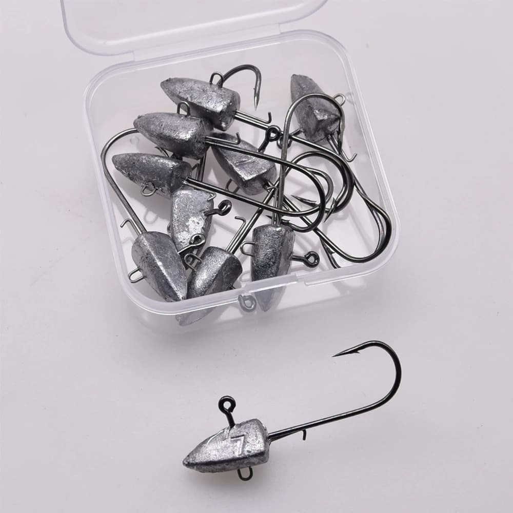 Têtes de pêche Triangle Head NED Hooks 3.5g à 28g pour leurres souples et jigging