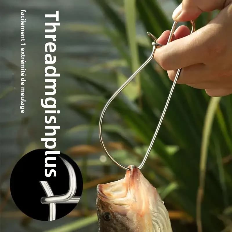 Attache poisson vivant inox - Fermoir pêche avec câble pour conserver vos prises - Accessoires pêche