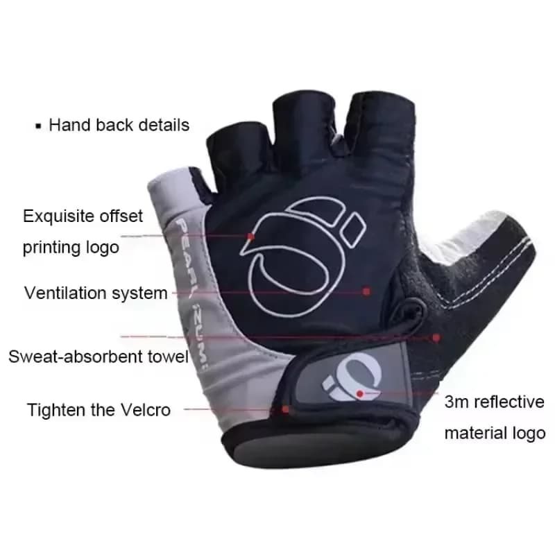 Gants vélo mi-doigts anti-chocs pêche chasse - unisexe anti-dérapant VTT route activités outdoor