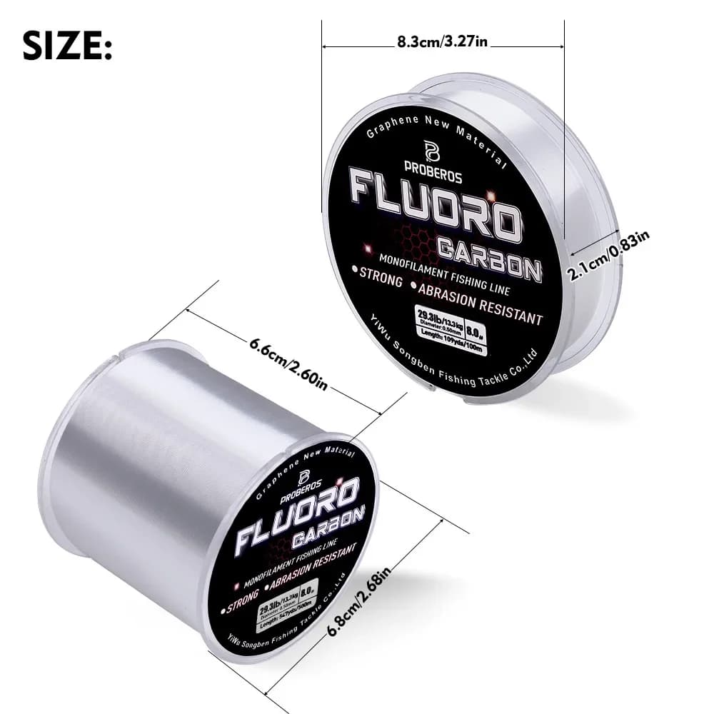 Ligne fluorocarbone 100-500M haute résistance à l'abrasion anti-frisottis pour pêche précise