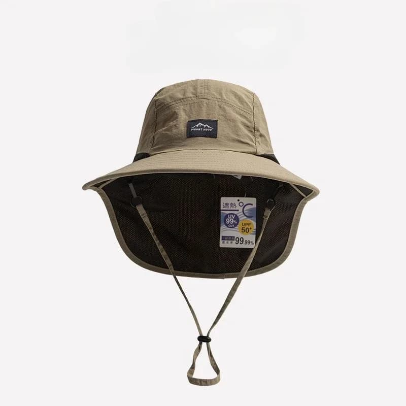 Chapeau Panama imperméable à large bord pour pêche - Visière avec rabat cou et ventilation
