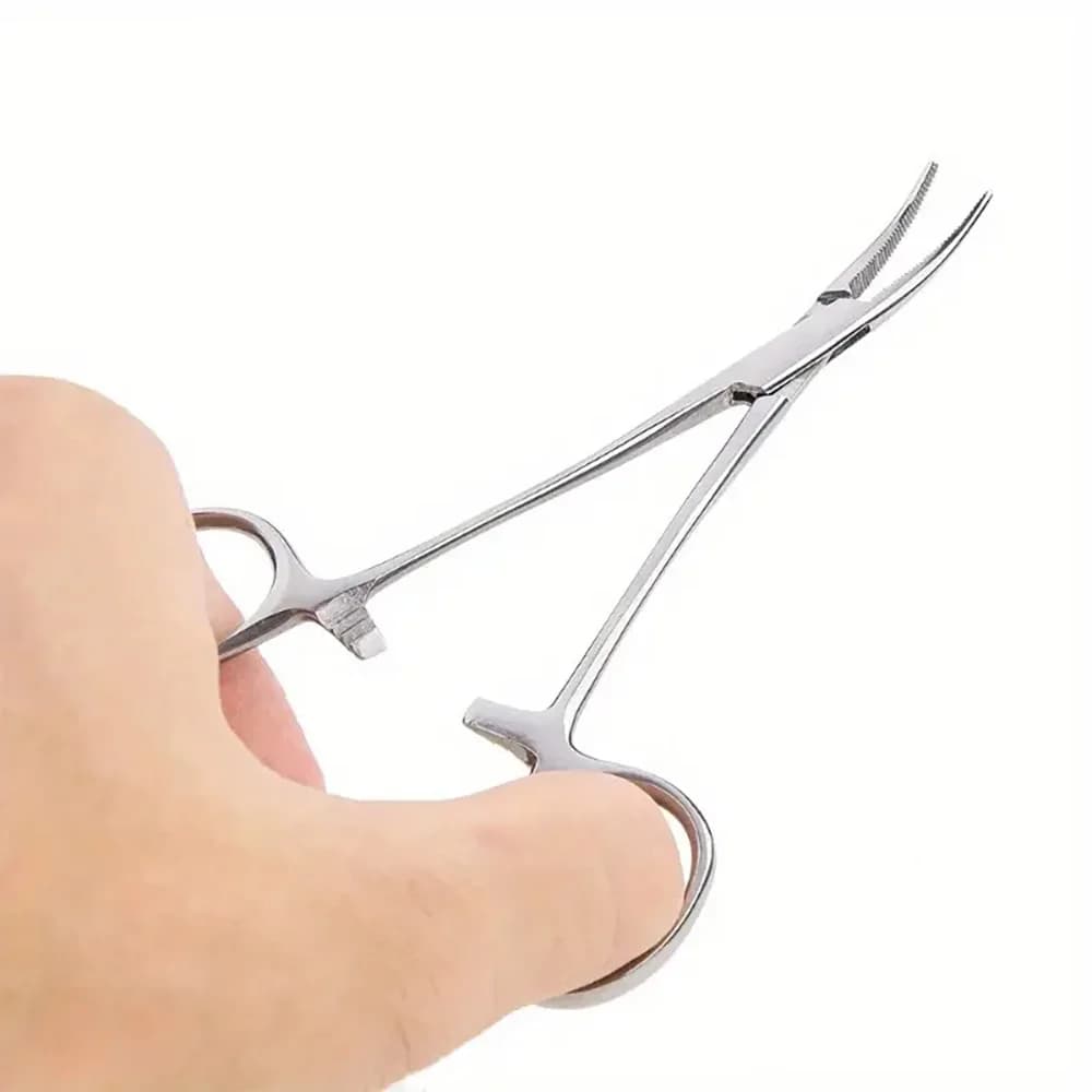 Pinces hémostatiques en acier inoxydable pour pêche - Pince chirurgicale à bout courbe/droit - Outil de précision