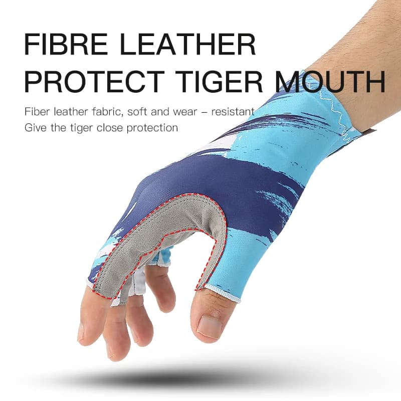 Gants pêche mi-doigts anti-dérapants UV protection hommes femmes sports nautiques équipement