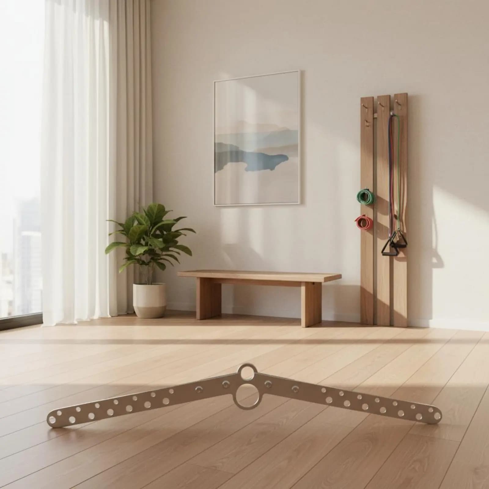 Barre de tirage dorsal réglable en acier robuste pour haltérophiles - Barre dorsale durable