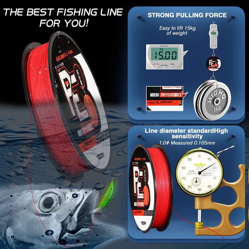 Ligne de pêche PE japonaise ZUKIBO 8 brins, extra fine et résistante, bobine de 1000m 500m
