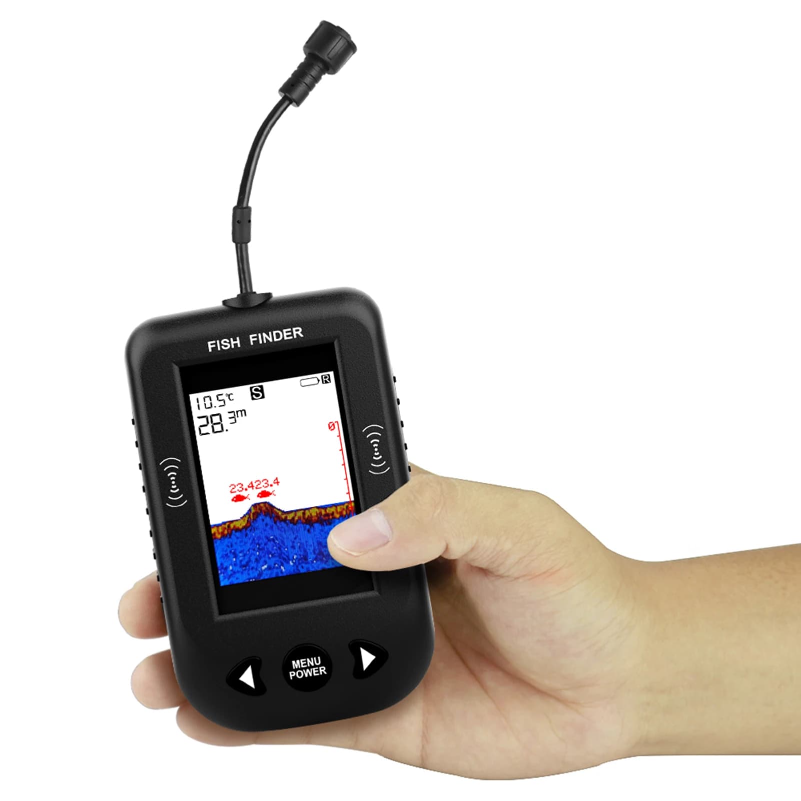Détecteur de poissons portable sonar main avec écran LCD pour bateau kayak pêche de nuit jusqu'à 100m