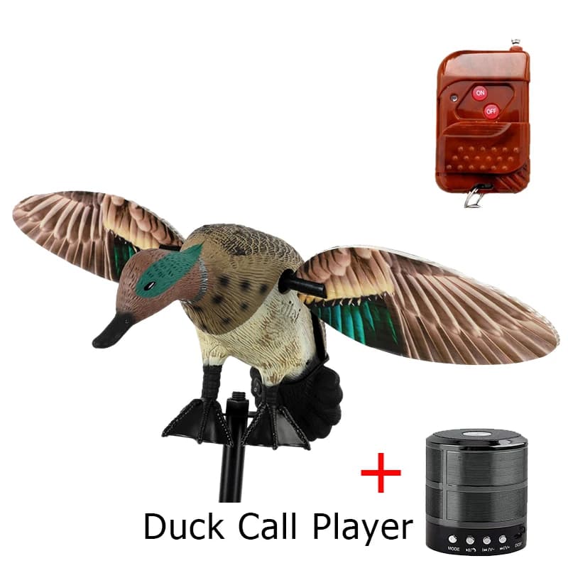 Leurre canard volant télécommandé électrique - Appât de chasse réaliste avec tête verte et ailes rotatives