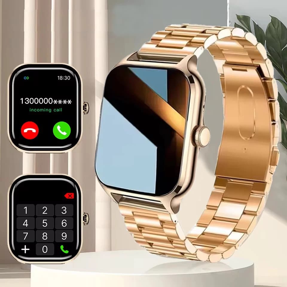Smartwatch 2025 écran tactile 2.01 pouces suivi rythme cardiaque étanche appels Bluetooth sport Android iOS homme femme