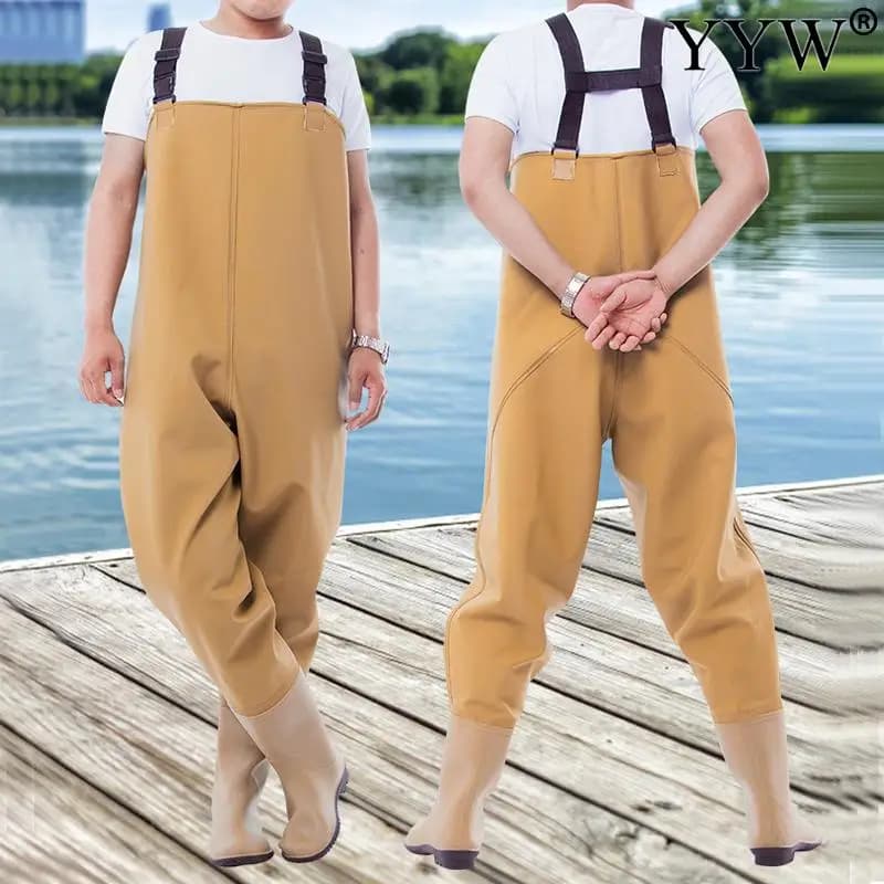 Combinaison de pêche adulte étanche avec bottes intégrées pour homme et femme waders cuissarde complète