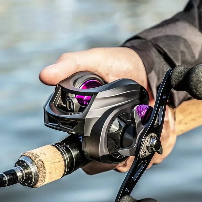Moulinet baitcasting 7.2:1 haute vitesse anti-tangle - Pour pêche eau douce et mer longue distance
