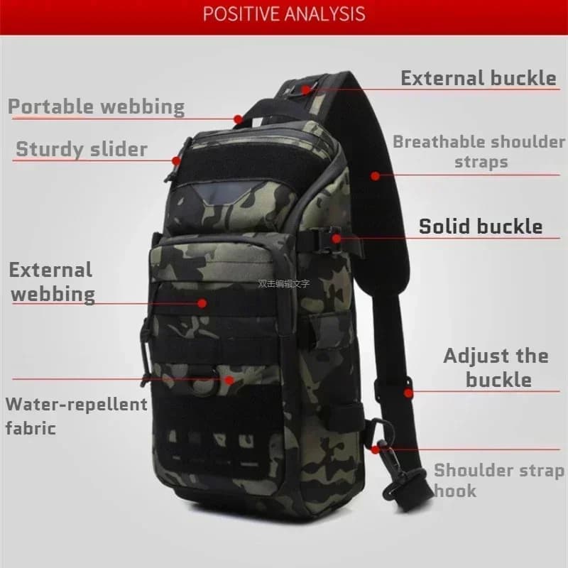 Sac poitrine leurres pêche multifonction camouflage tactique épaule croisé équipement canne pêche
