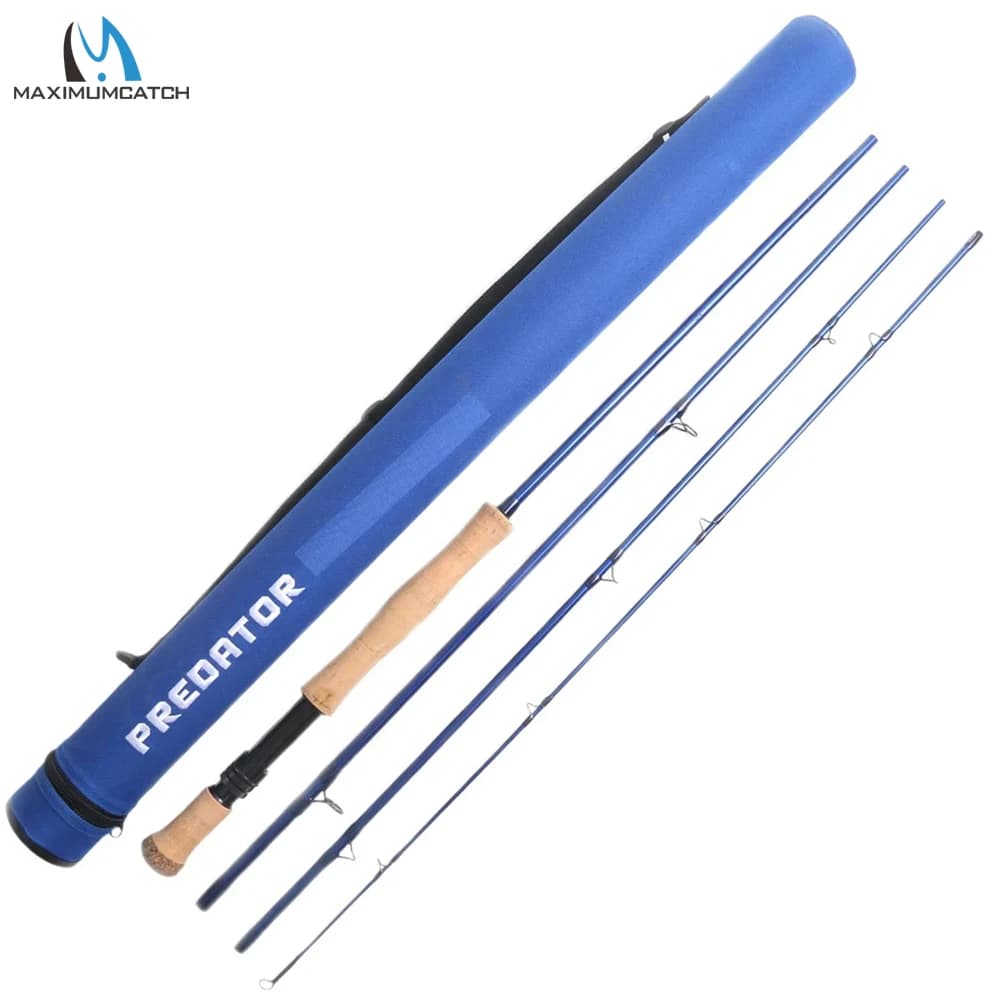Canne à mouche mer Predator 9FT 30T carbone SK 8-12wt 4 brins pour bar, mulet, truite de mer