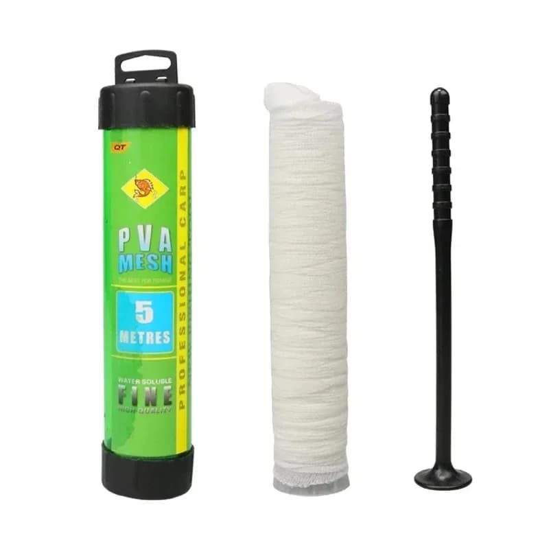 Recharge de filets PVA solubles pour pêche à la carpe, tube étroit 5m et plongeur pour appâts